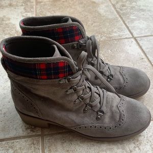 Tommy Hilfiger Suede Boots/Booties with Plaid Cuff
